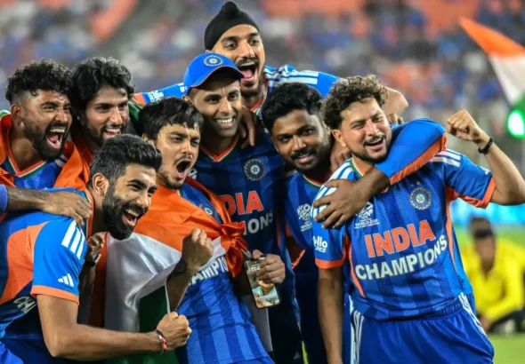 India Clinched 3rd T20 World Cup Title By Defeating New Zealand In A Huge Margin .